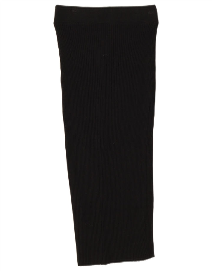 Fusta Midi tricotată pentru femei Zara Medium W28 Negru