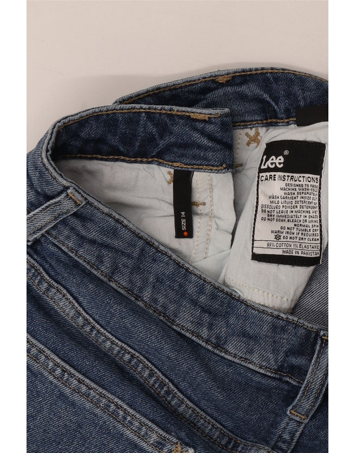 Pantaloni scurți din denim LEE pentru femei cu talie înaltă US 14 XL W32 bumbac albastru