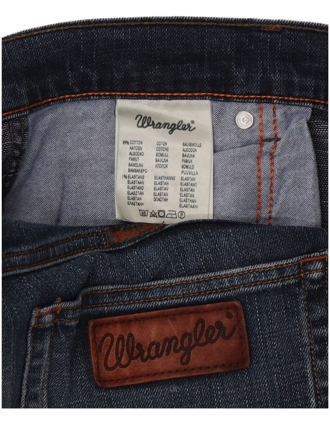 Blugi drepti pentru bărbați Wrangler W34 L30 Bumbac albastru