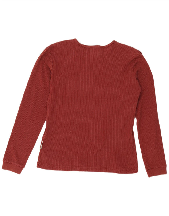 COLUMBIA Top pentru femei cu mânecă lungă UK 14 Medium Burgundy Bumbac