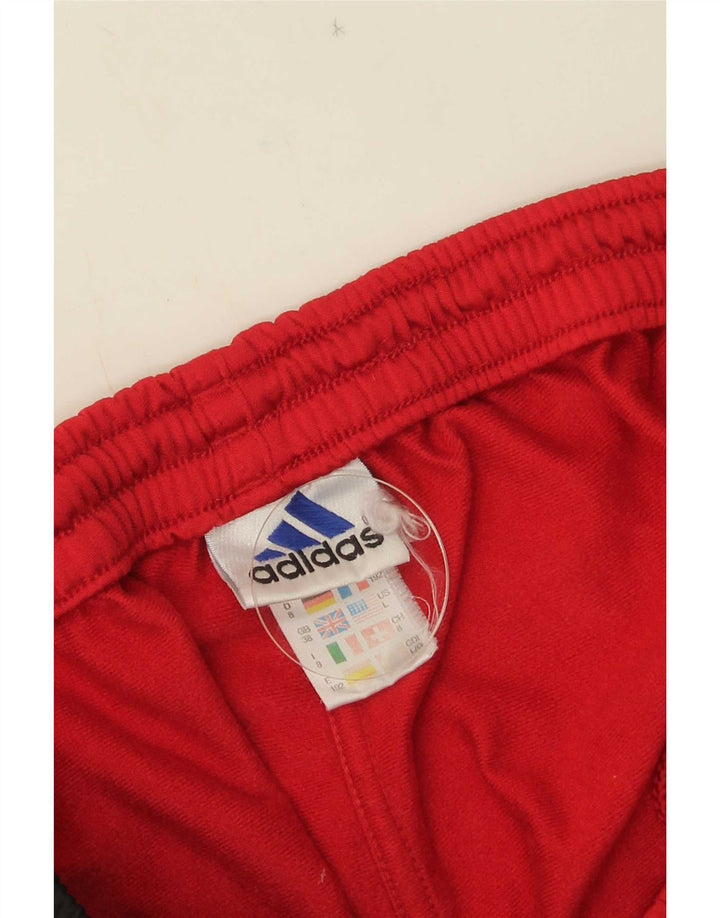 Pantaloni de trening grafic pentru bărbați Adidas, roșu mediu, poliester color bloc