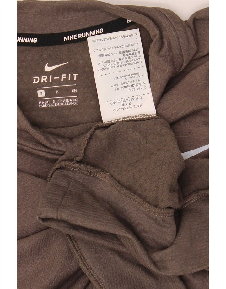 Pulover oversized pentru femei Nike Crop pentru femei UK 10 Poliester maro mic