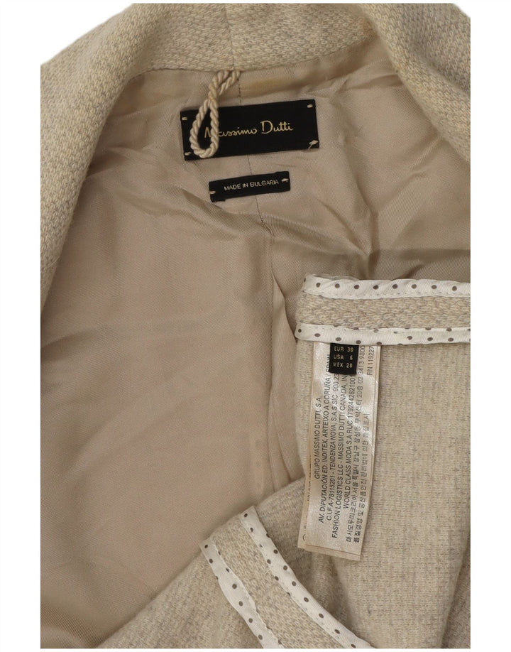 Massimo Dutti Jachetă Blazer Femei 1 Buton EU 38 Medium Bej Viscoză