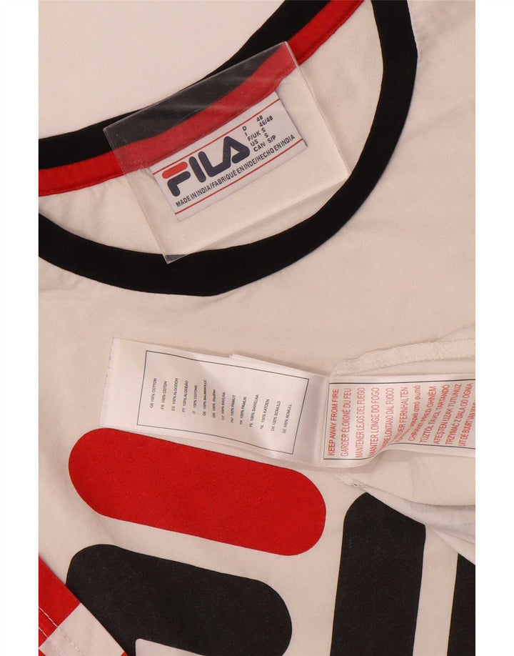 Tricou cu grafică pentru bărbați Fila Top Mic Alb Geometric Bumbac