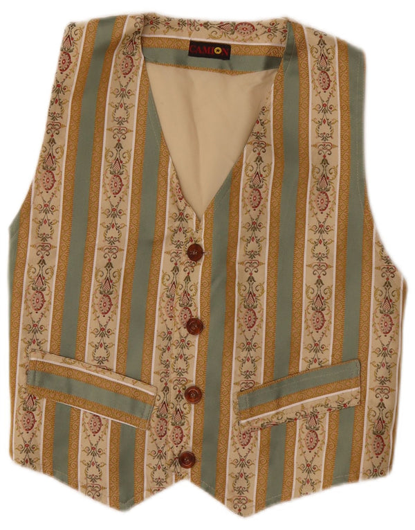 Vestă pentru femei VINTAGE UK 10 mic Bej Fair Isle Bumbac