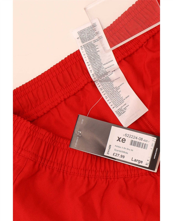Pantaloni scurți sport adidas pentru bărbați, poliester roșu mare