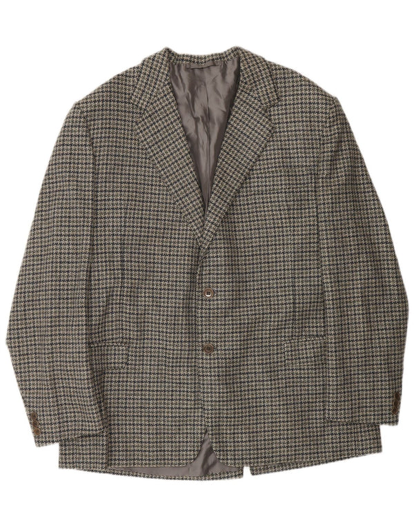 Sacou blazer cu 2 nasturi pentru bărbați Ermenegildo Zegna UK 40 Medium Gri Houndstooth