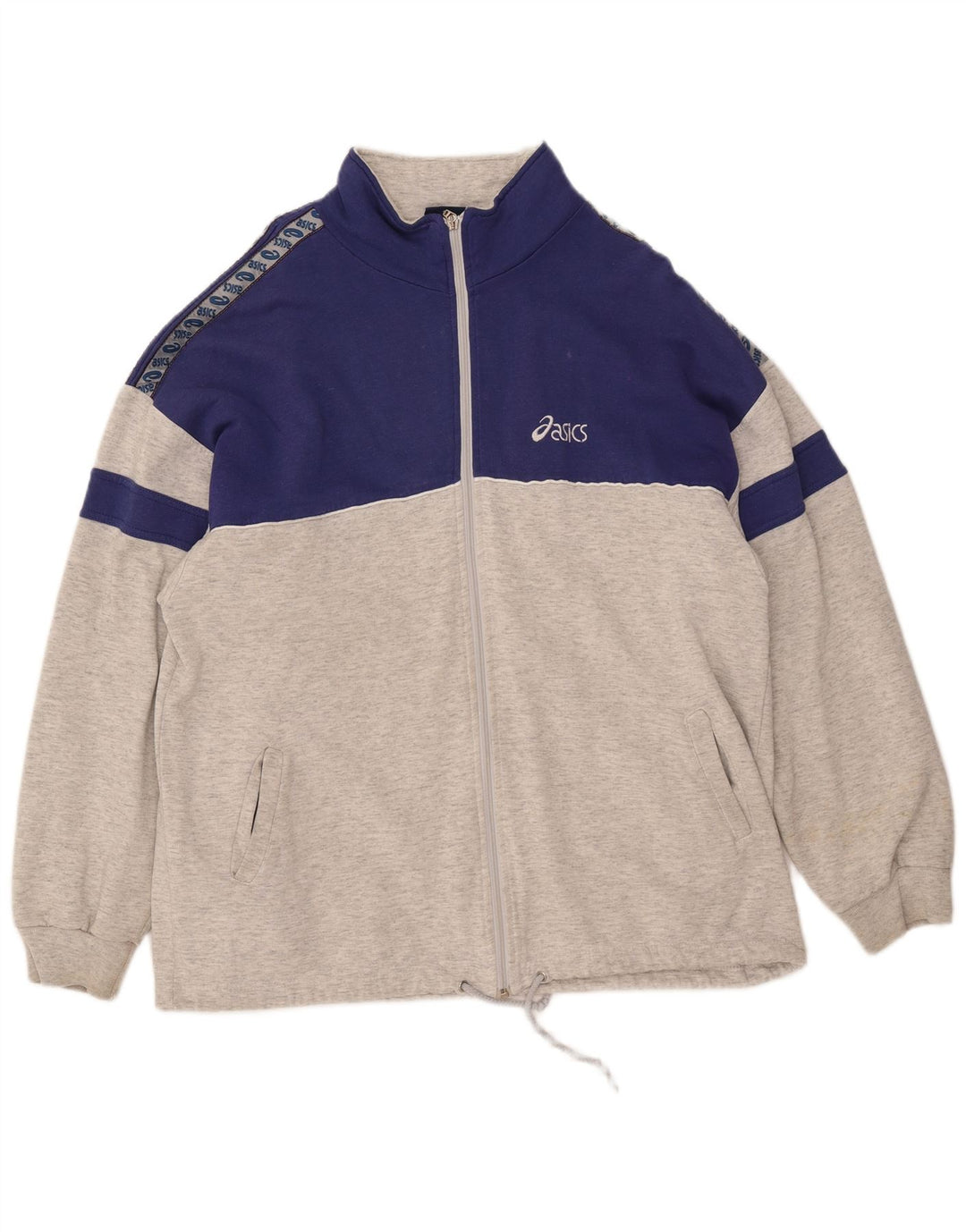 Jachetă de top pentru trening grafic ASICS XL, gri, color bloc