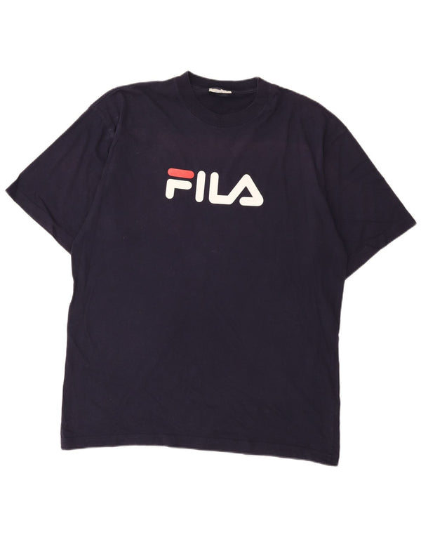 Tricou cu grafică pentru bărbați Fila Top XL Bumbac bleumarin