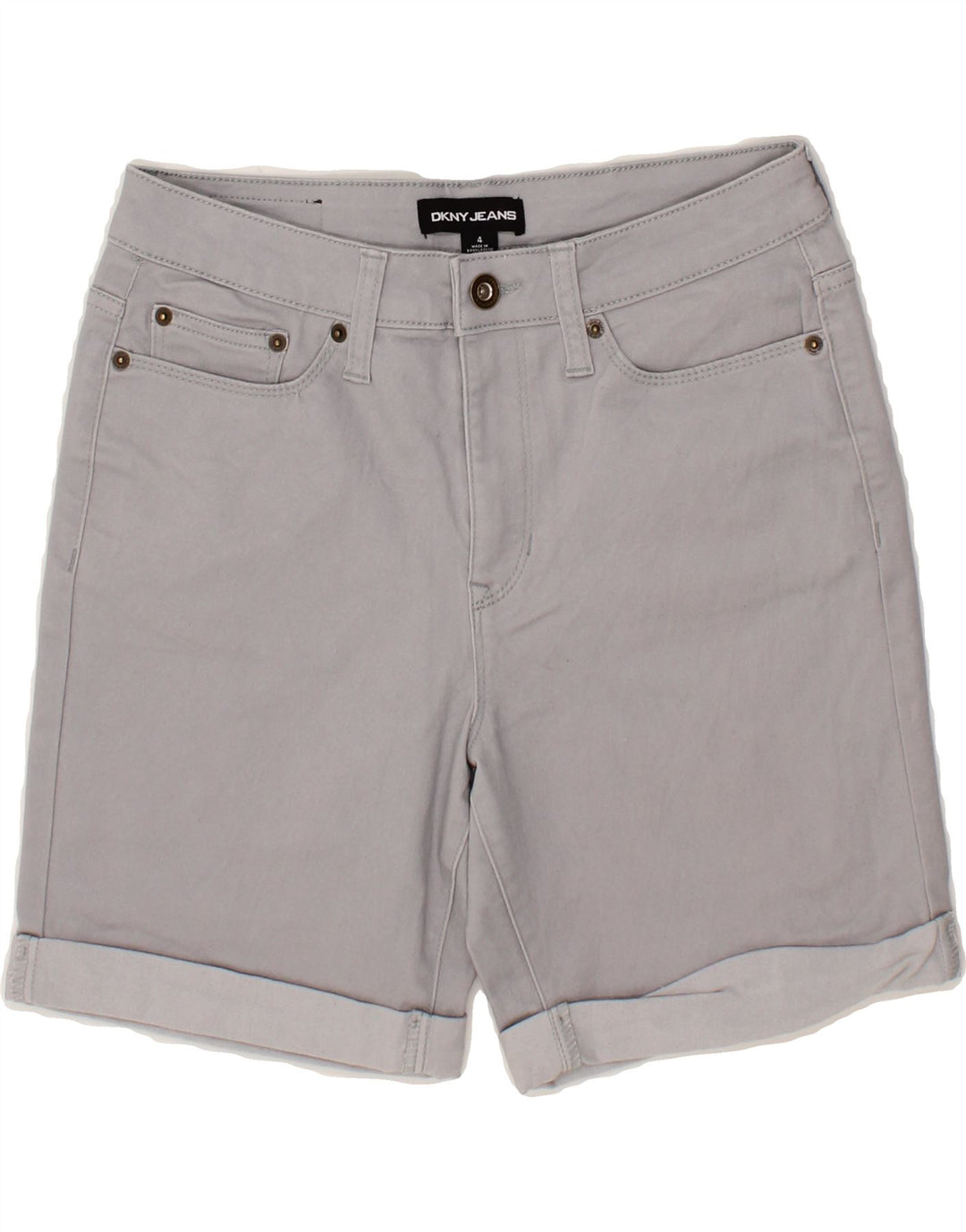 DKNY Womens Casual Shorts US 4 Small W30 Grey Cotton Vintage Dkny and Second-Hand Dkny from Messina Hembry 
