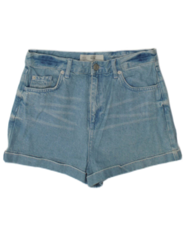 Topshop Womens Mom Denim Shorts UK 12 Medium W28 Blue Cotton
