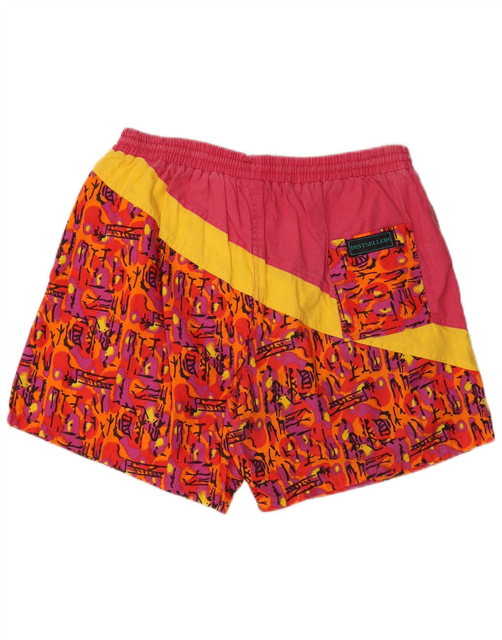 Pantaloni scurți de înot VINTAGE pentru bărbați XL, bumbac geometric geometric