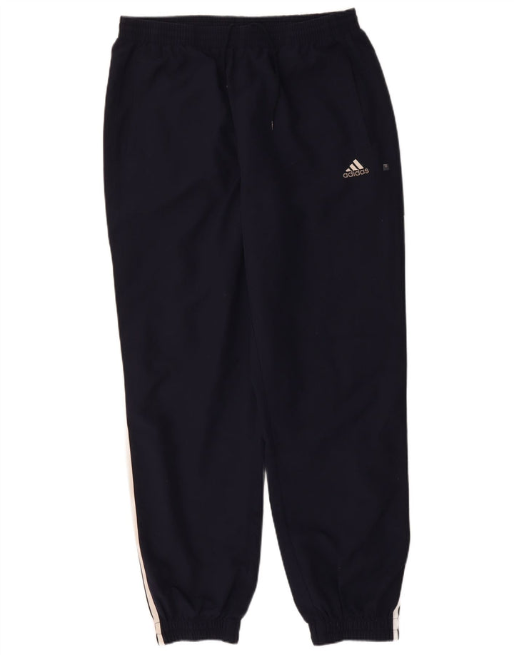 ADIDAS Mens Tracksuit Trousers Joggers Large  Navy Blue Polyester