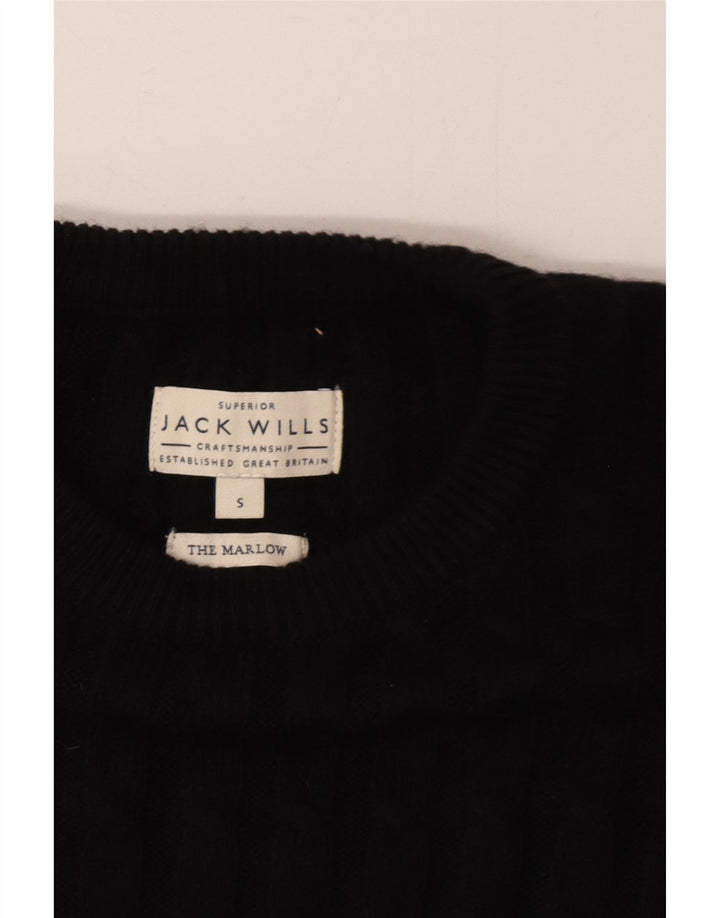 Pulover Jack Wills pentru bărbați cu gât roșu mic, negru
