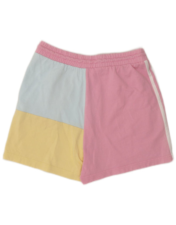 Pantaloni scurți sport Adidas pentru femei UK 8/10, bumbac color bloc multicolor mici