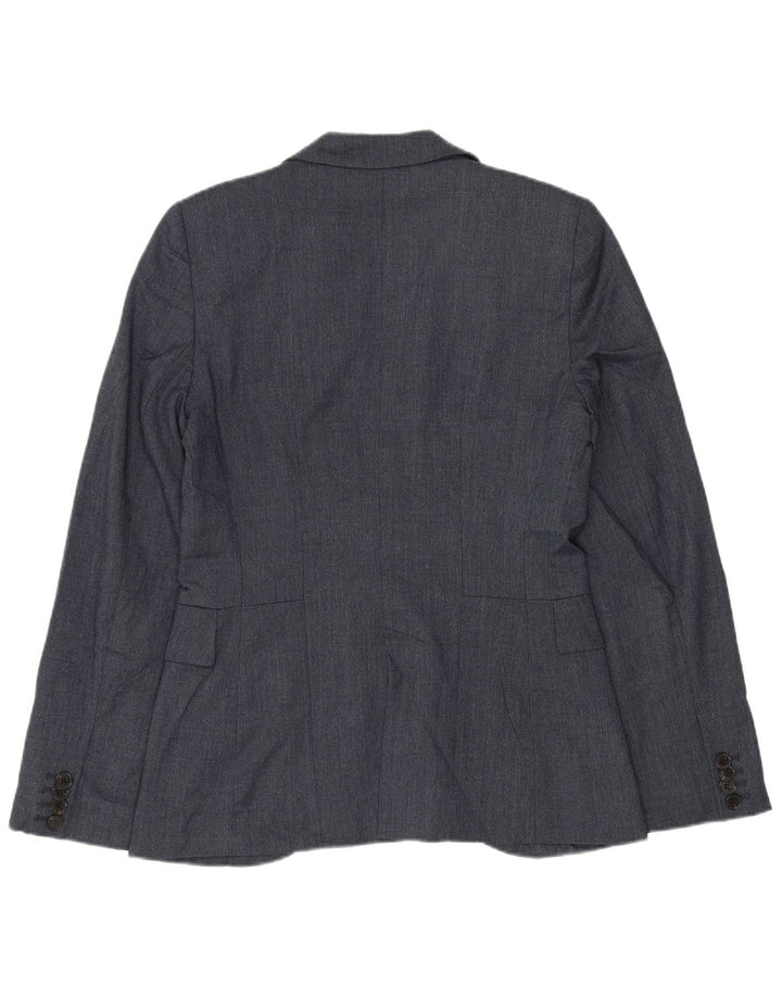 Jachetă Blazer pentru femei Zara, cu 1 nasture, UK 10, Poliester bleumarin mic