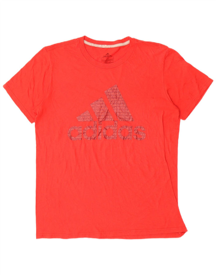 Tricou cu grafic Climalite Adidas pentru bărbați Top mare poliester roșu