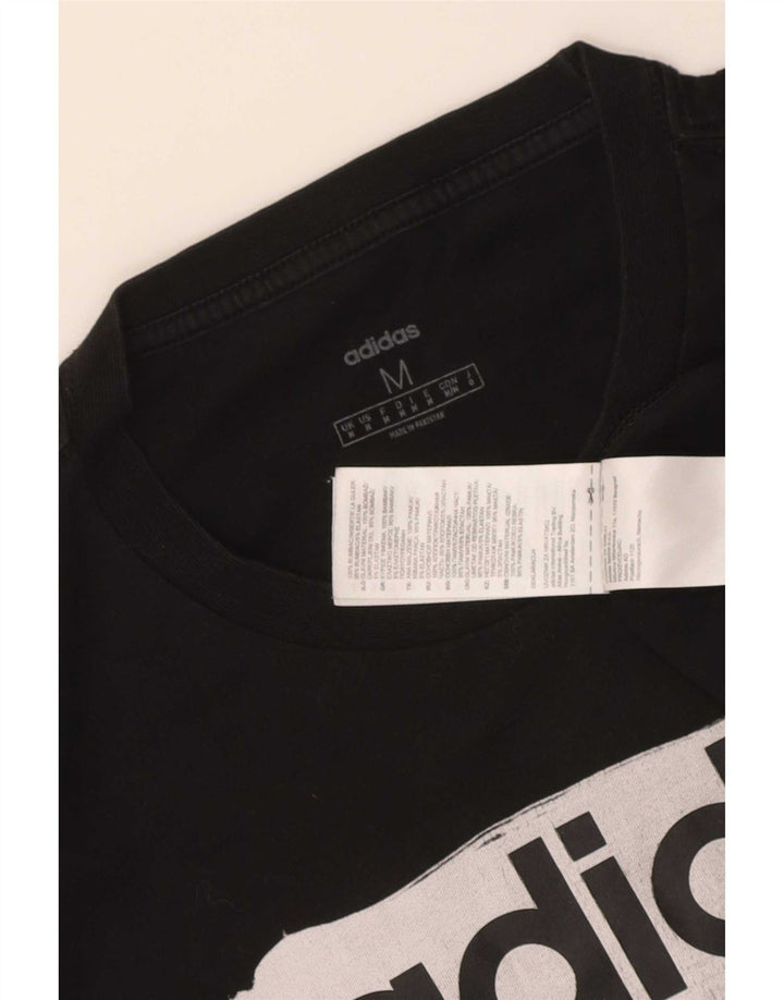 Tricou grafic Adidas pentru bărbați Top mediu negru bumbac