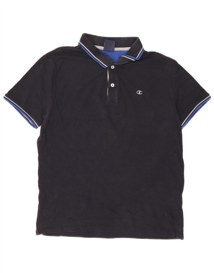 Tricou polo Champion pentru bărbați, bumbac, albastru bleumarin mediu