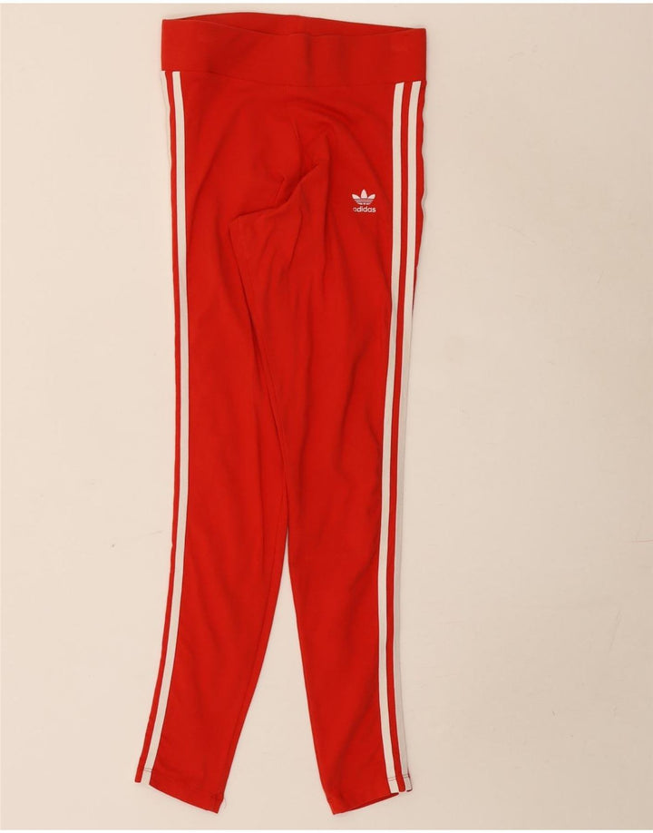 Leggings pentru femei Adidas UK 10 mic, roșu, bumbac