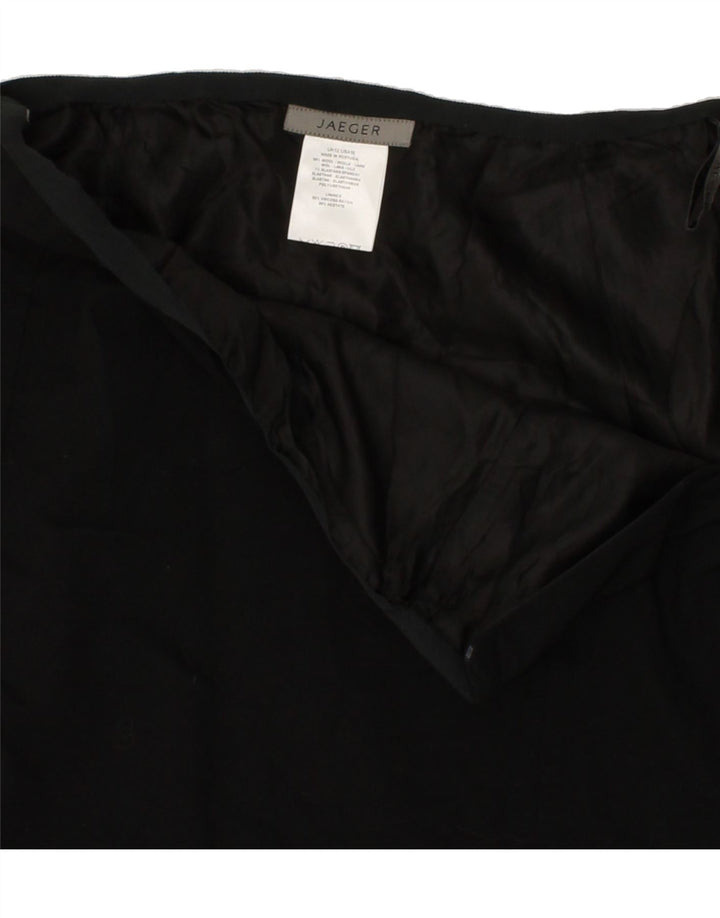 Fusta midi pentru femei JAEGER UK 12 Medium W28 Lână neagră