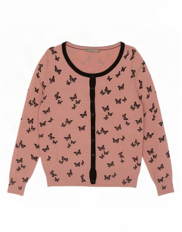 Pulover cardigan pentru femei Marks & Spencer UK 16 Fluture mare din viscoză roz