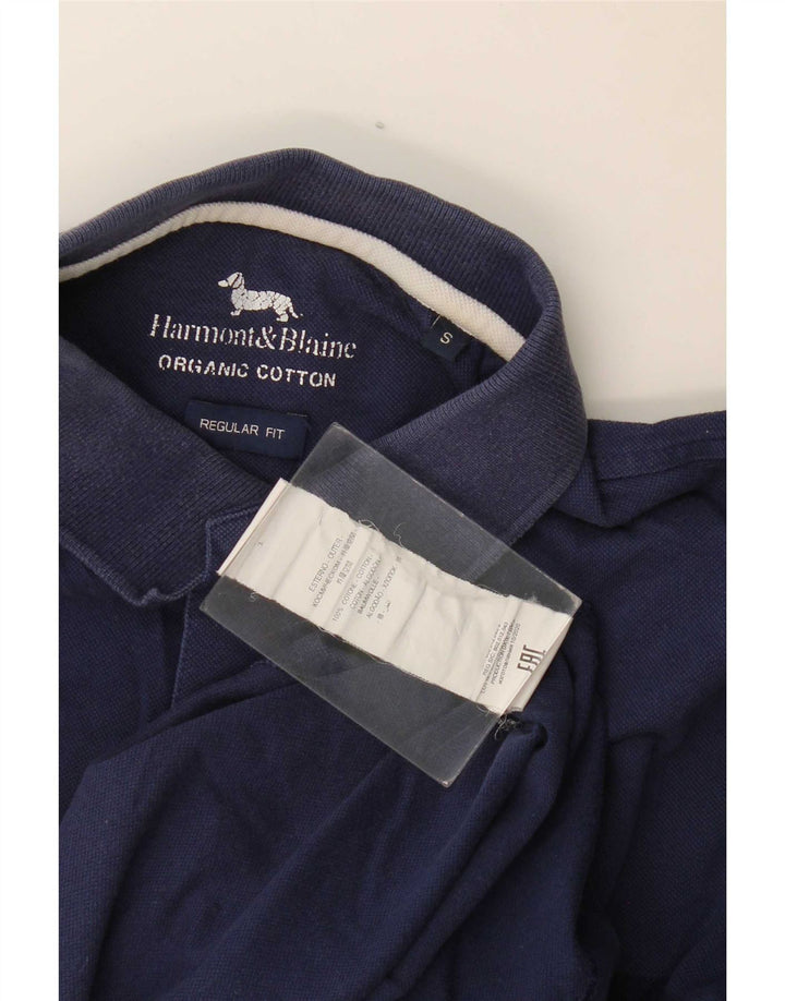 Cămașă polo Harmont & Blaine pentru bărbați, bumbac, albastru bleumarin