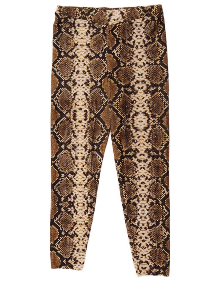 Leggings pentru femei Zara UK 12 Maro Mediu Poliester Animal Print