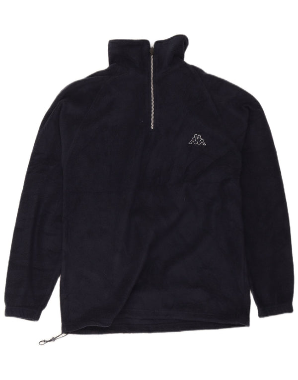 Pulover din fleece pentru bărbați Kappa, cu fermoar, albastru, poliester sport