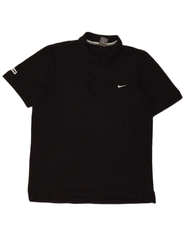 Tricou polo cu grafic pentru bărbați Nike UK 42/44 mare, negru, bumbac