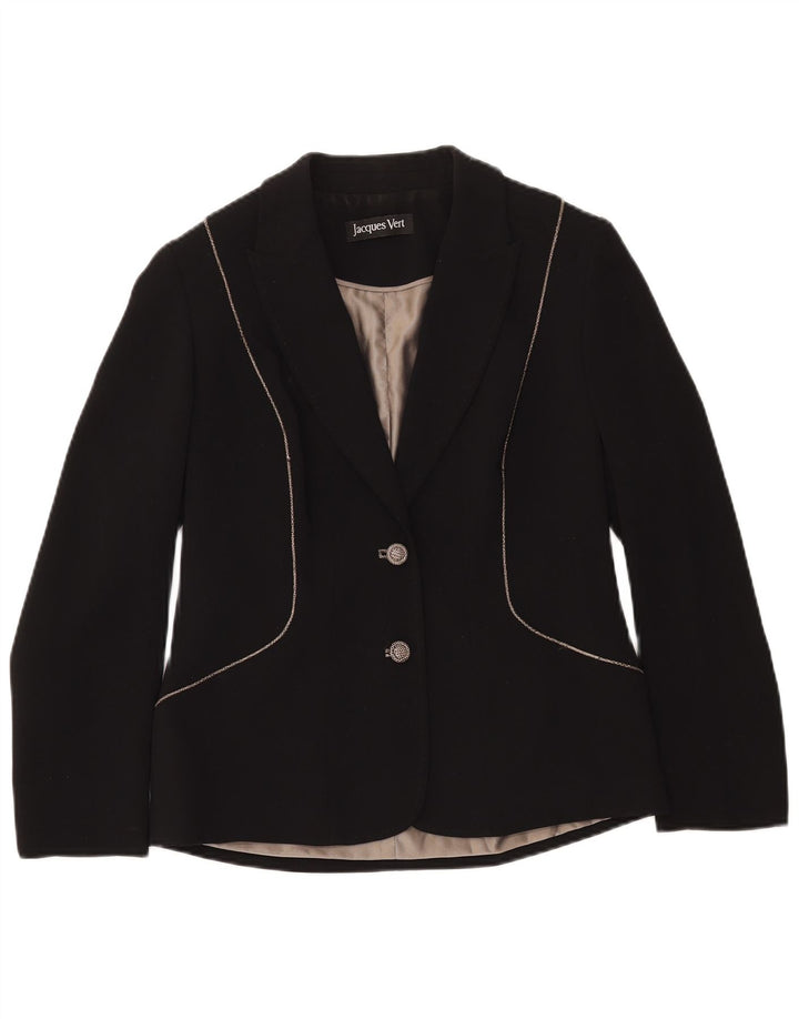 Jachetă blazer pentru femei Jacques Vert cu 2 nasturi UK 10 Poliester negru mic