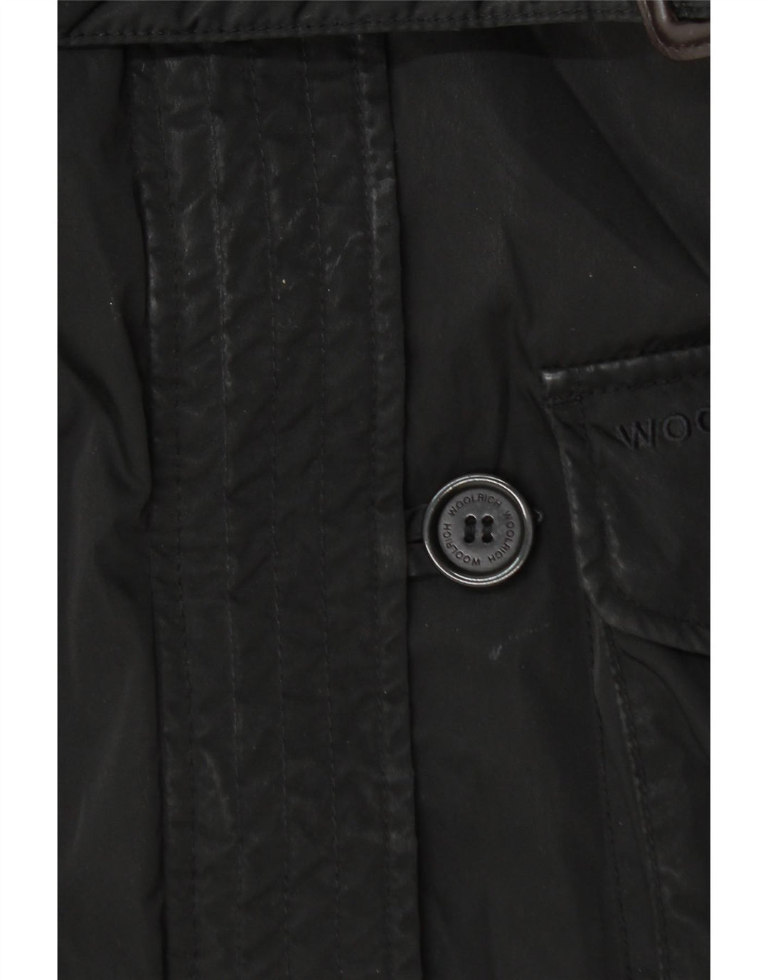 Jachetă Woolrich pentru femei, cu glugă, poliester negru, UK 14
