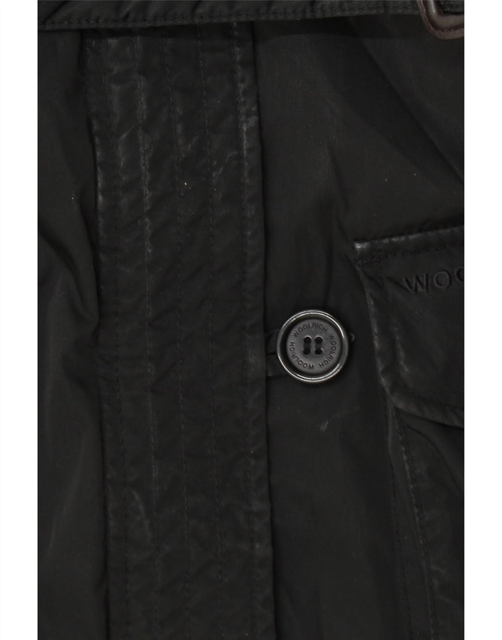 Jachetă Woolrich pentru femei, cu glugă, poliester negru, UK 14