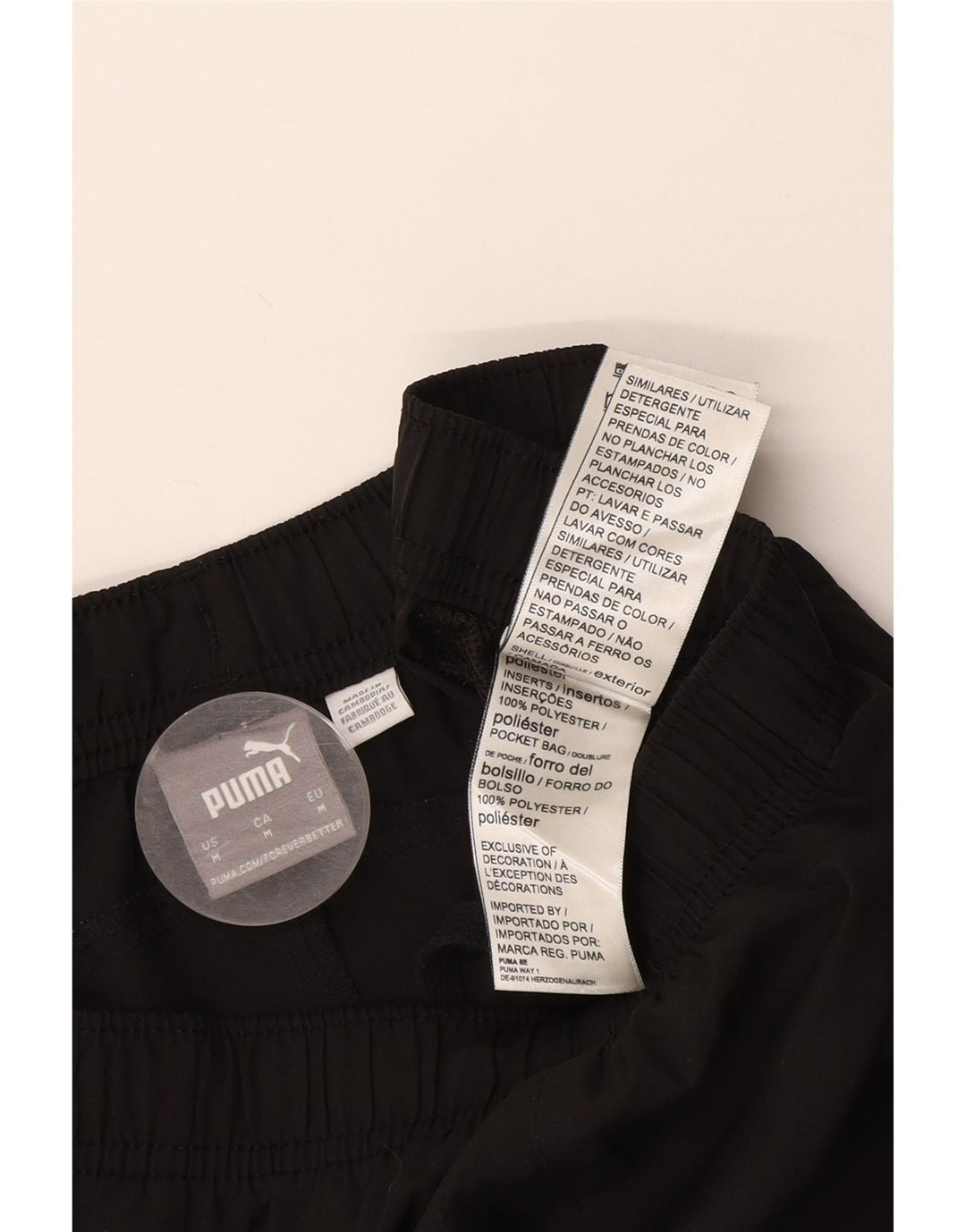 Pantaloni scurți sport grafic Puma pentru bărbați, poliester mediu negru