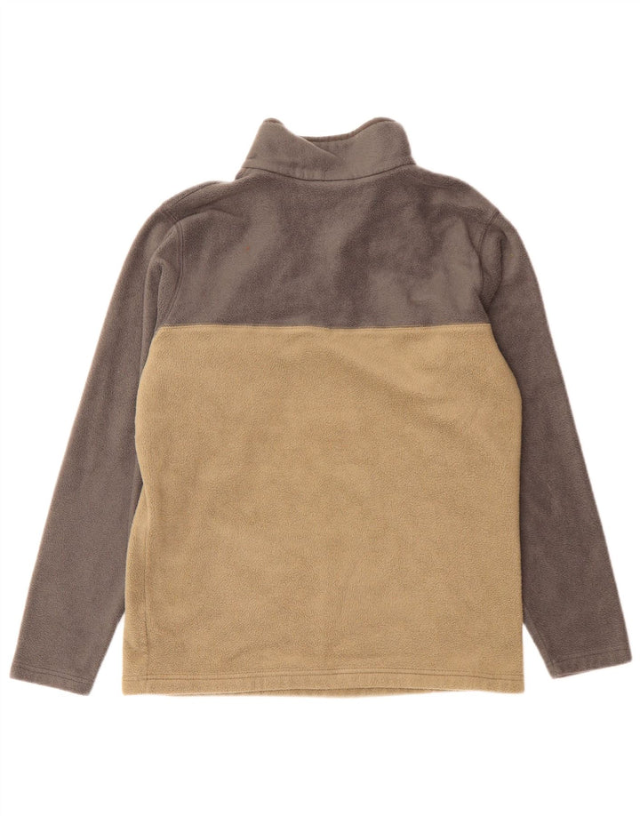 Pulover Columbia pentru bărbați, cu gât cu nasturi, fleece, mediu bej, poliester color bloc