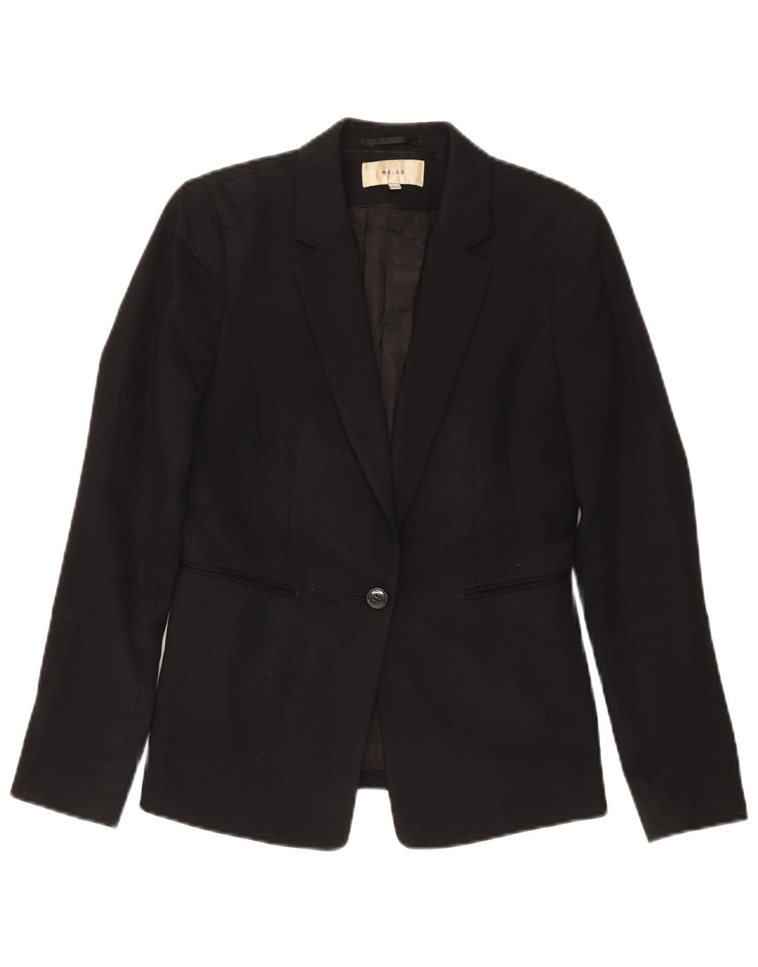 Jachetă Blazer pentru femei Reiss cu 1 nasture UK 10 Lână neagră mică