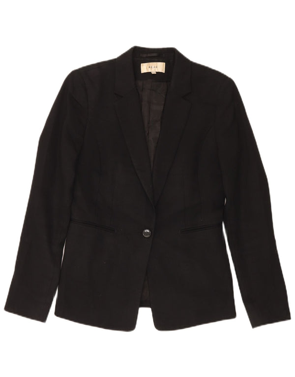 Jachetă Blazer pentru femei Reiss cu 1 nasture UK 10 Lână neagră mică