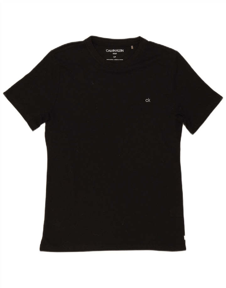 Tricou de golf pentru bărbați CALVIN KLEIN Top mic poliester negru