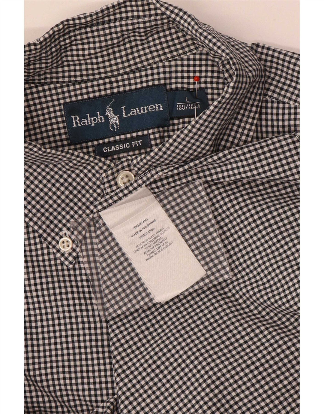 Cămașă pentru bărbați Ralph Lauren, cu ajustare clasică, mare, neagră, din bumbac