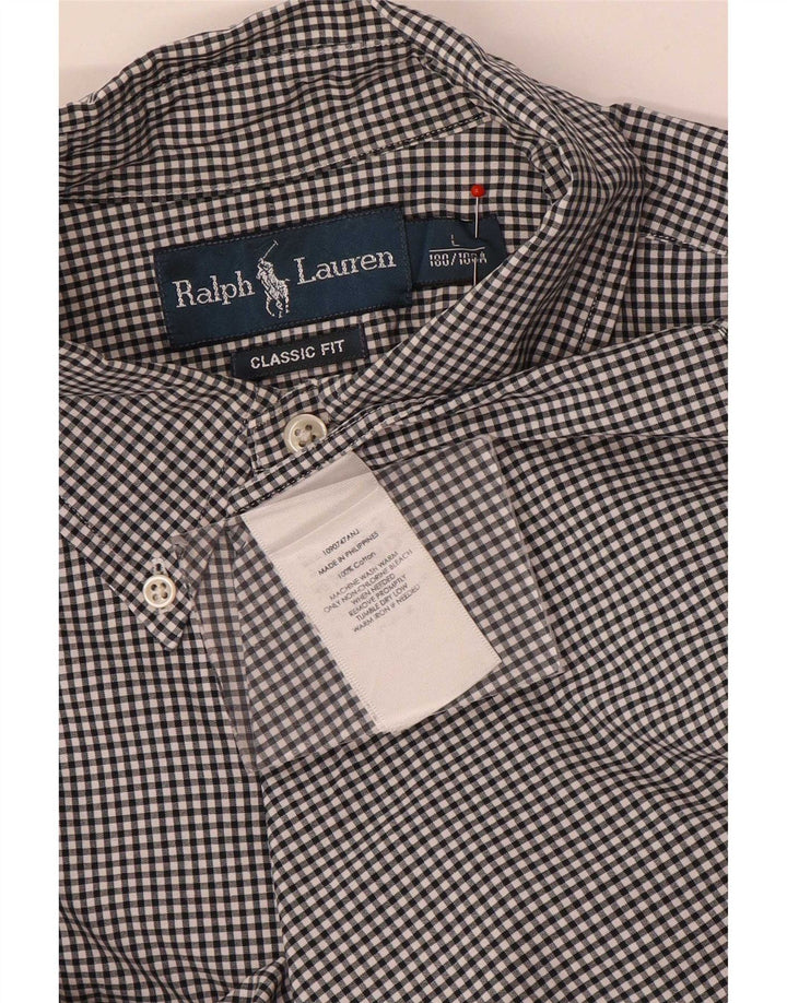 Cămașă pentru bărbați Ralph Lauren, cu ajustare clasică, mare, neagră, din bumbac
