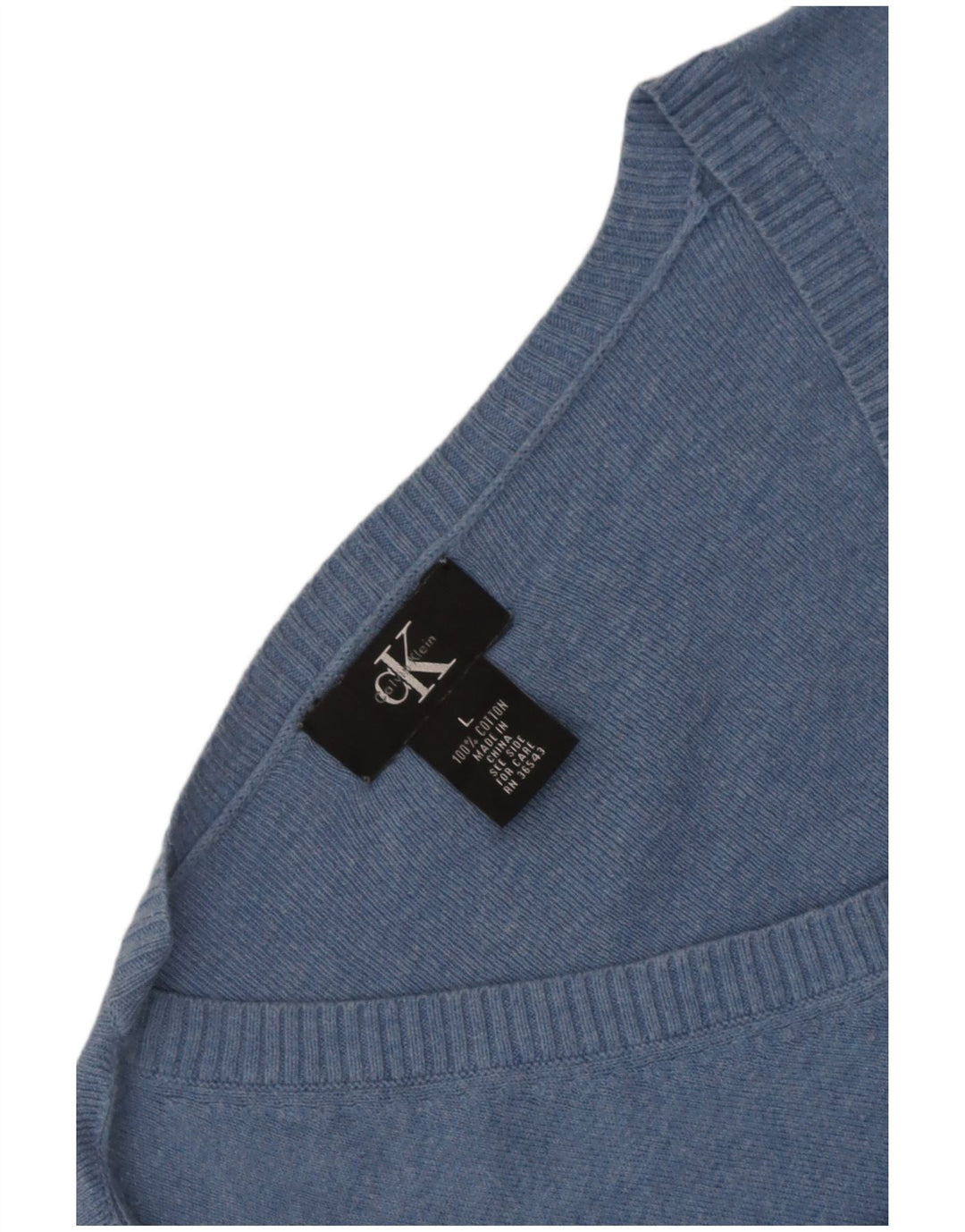 Pulover Calvin Klein pentru bărbați cu decolteu în V, mare, albastru, bumbac