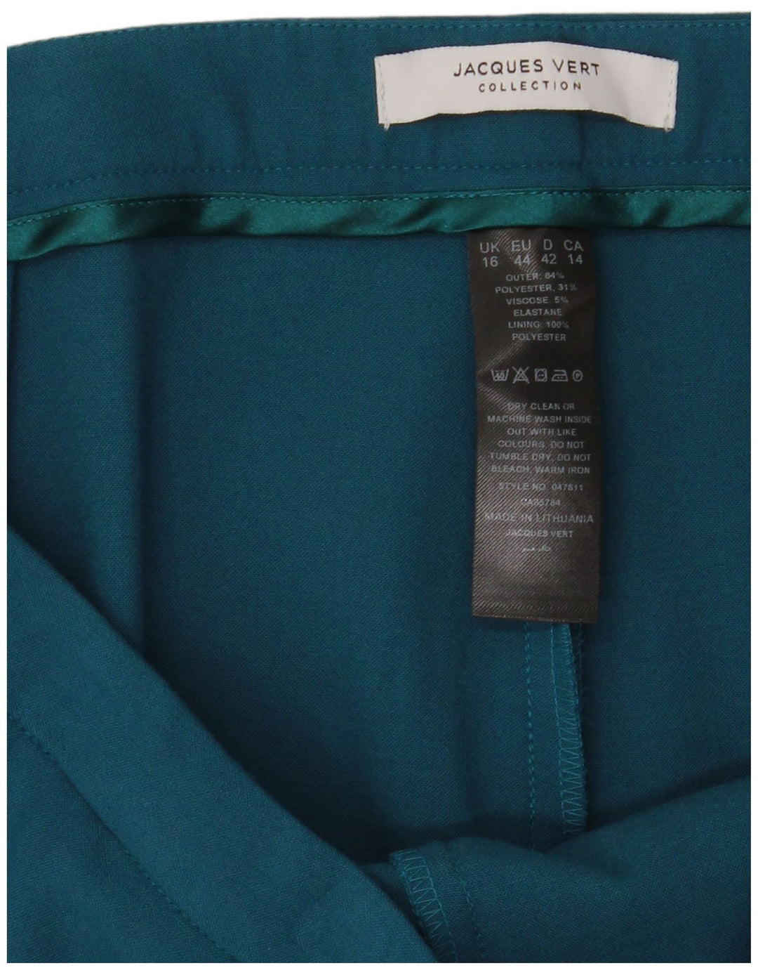 Pantaloni chino conici pentru femei JACQUES VERT UK 16 Large W36 L30 Blue