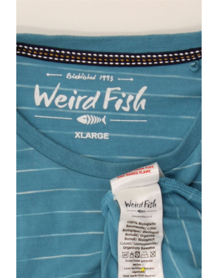 WEIRD FISH Tricou pentru bărbați Top XL Bumbac cu dungi albastre