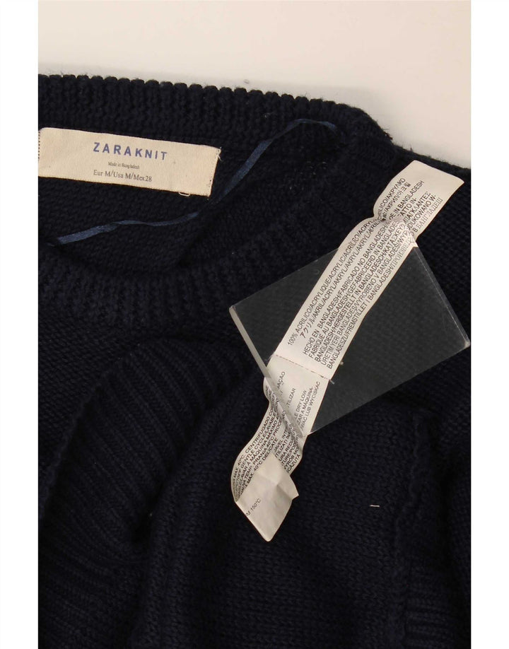 Pulover supradimensionat pentru femei Zara, cu gât de barcă, UK 14 Medium Bleumarin
