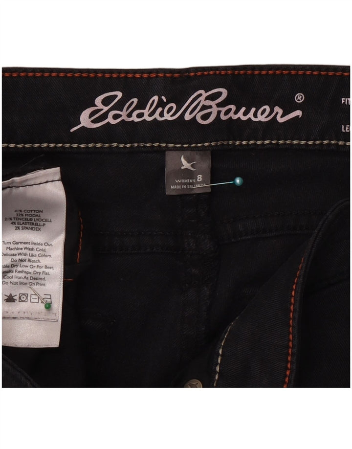 Eddie Bauer Blugi subțiri ușor curbat pentru femei US 8 Medium W30 L32 Negri