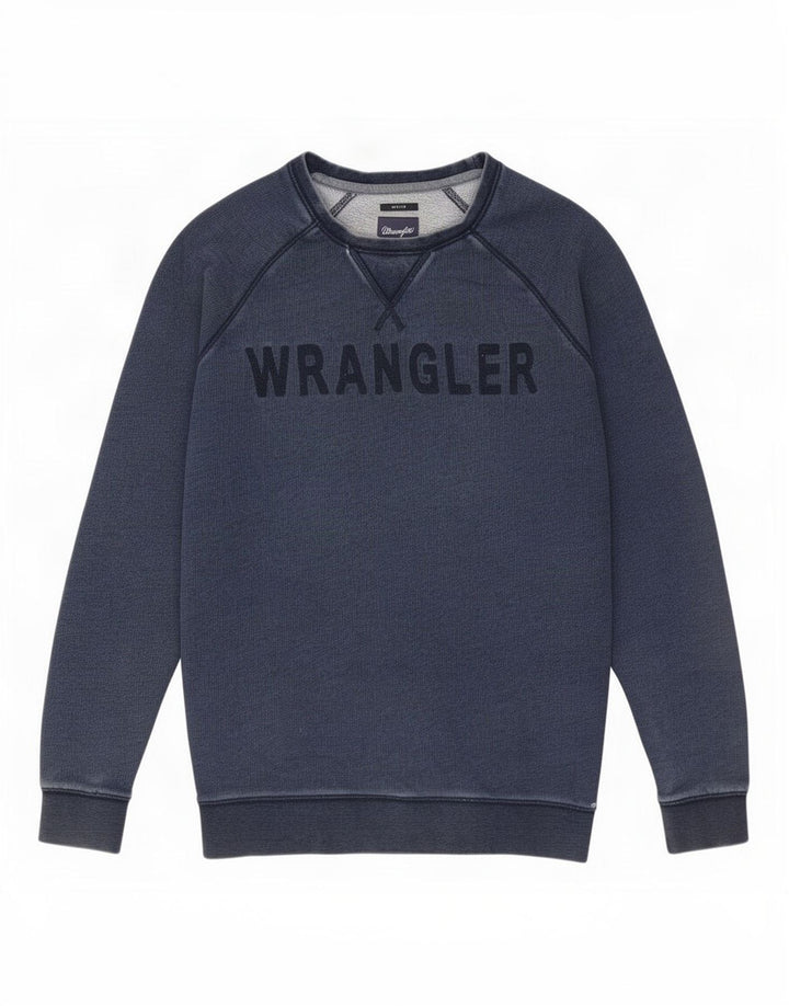 Hanorac grafic pentru bărbați Wrangler Pulover mare din bumbac bleumarin