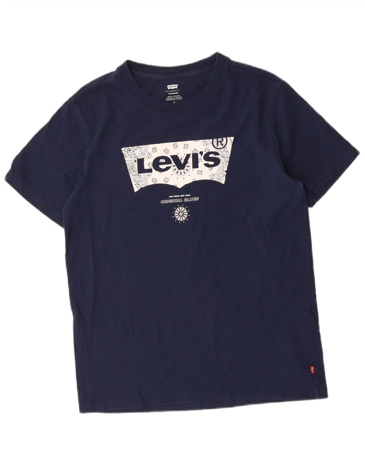 Tricou cu grafic standard Levi's pentru femei Top UK 14 Medium Bleumarin Bumbac