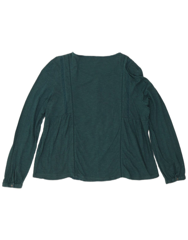 Bluză cu mânecă lungă pentru femei Fat Face UK 18 XL bumbac verde