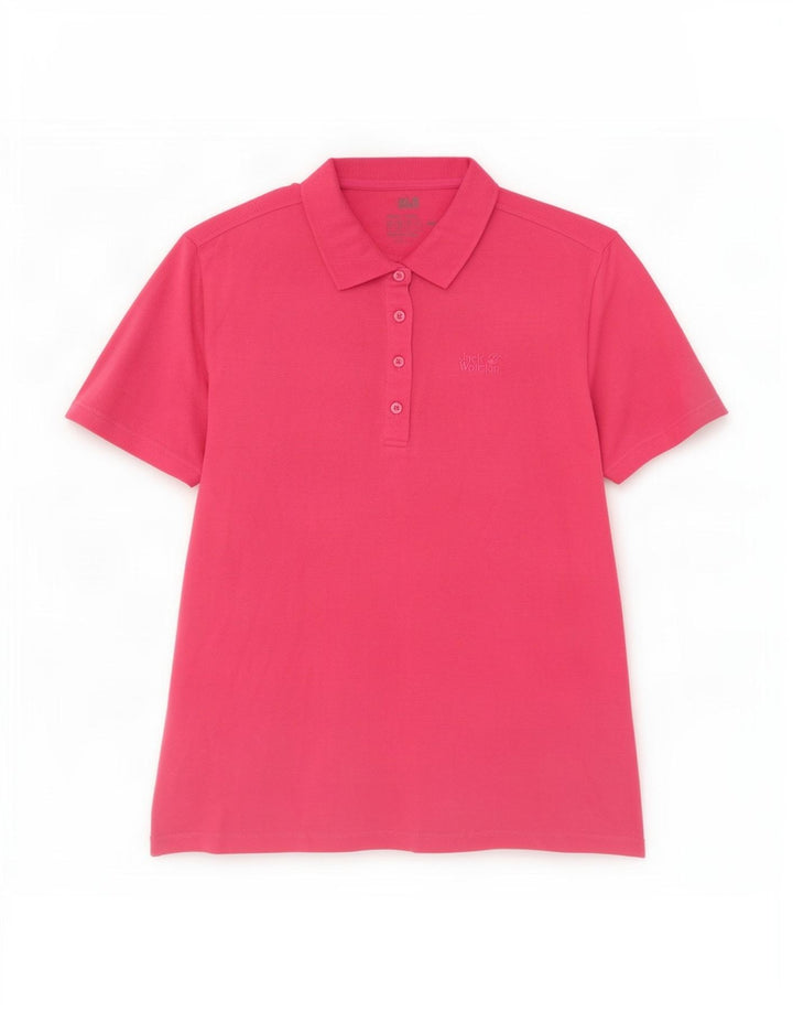 Tricou polo Jack Wolfskin pentru femei UK 18 XL roz poliester