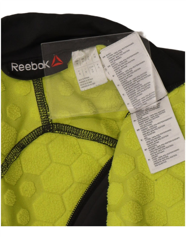 Reebok pentru bărbați, cu grafică, cu fermoar, cu pulover, de top din poliester, gri mic